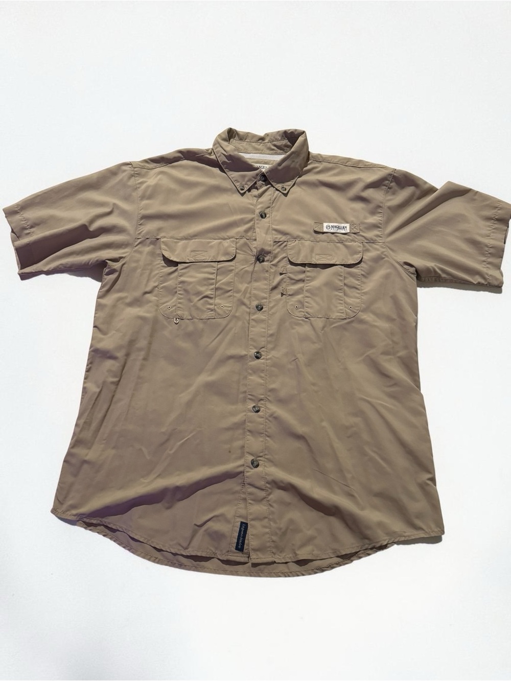 Magellan Outdoors Short-Sleeve Button-Down Shirt in Khaki